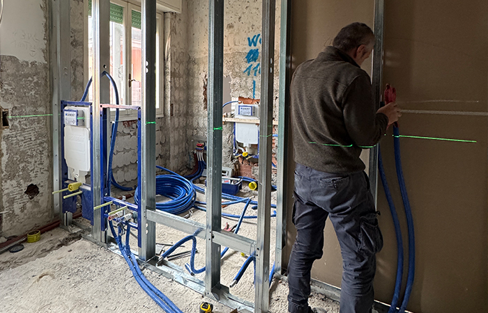 rifacimento impianto idraulico cantiere Brescia
